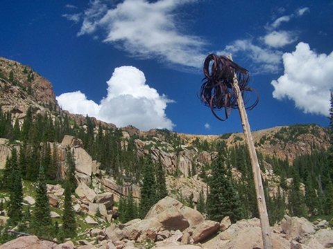Douglass City, ghost town on east side
                  of Hagerman Pass