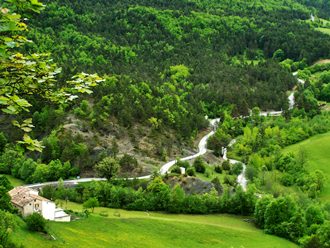 Col de
                                          Felines: looking back from
                                          southern approach